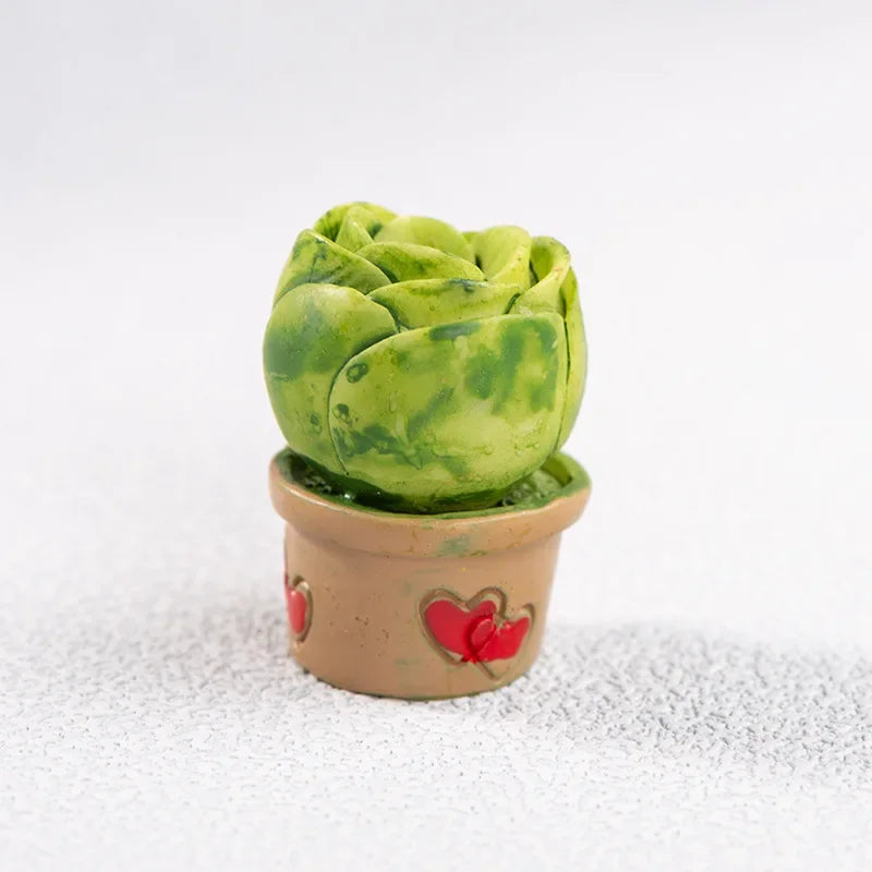 Cartoon Miniature Cactus Potted Handmade Realistic Mini Potted Plant Resin DIY Cactus Figurines Desktop Decorative Fairy Garden Peaceful Pleasures Health and Wellness 5