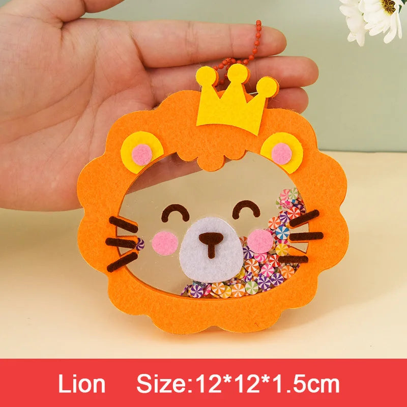 Cartoon Non Woven Shake Pendant DIY Material Kits Children Kids Easy
