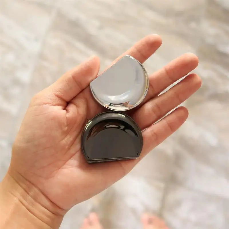 Moon-Shaped Zinc Alloy Balm Tin | Slide Lid Travel Container