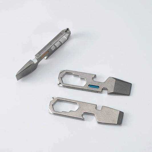 Titanium Mini Keychain Multitool | EDC Camping Survival Tool Keychain Multitool Peaceful Pleasures Health and Wellness