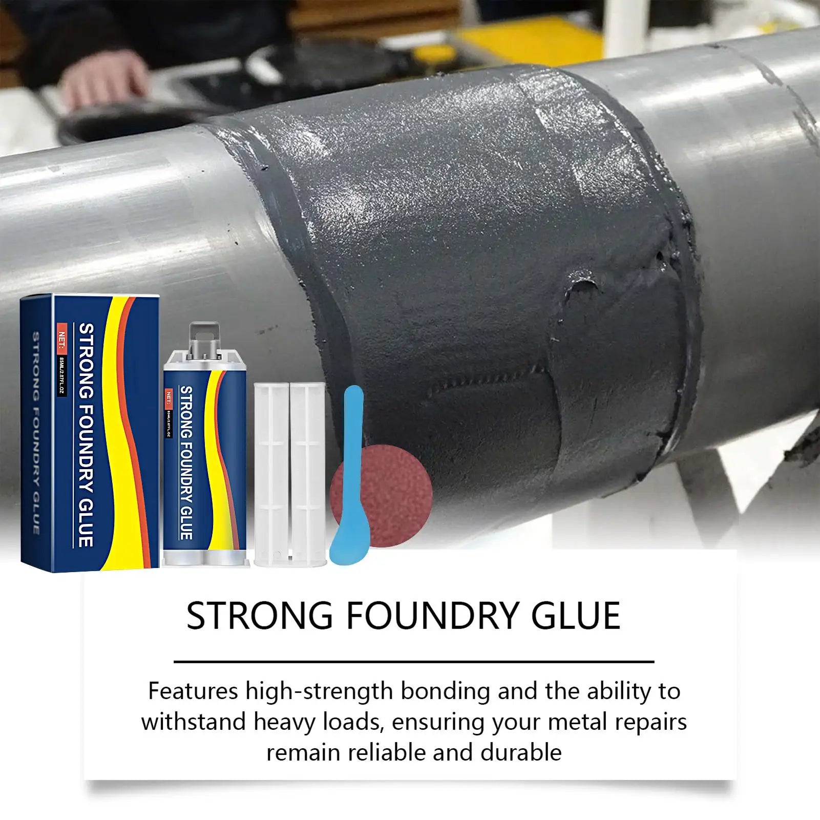 85ml Enhanced Metal Casting Glue, Heat Resistant Welding Adhesive Filler, Metal Construction Furniture Boat Electronics Radiator Peaceful Pleasures Health and Wellness