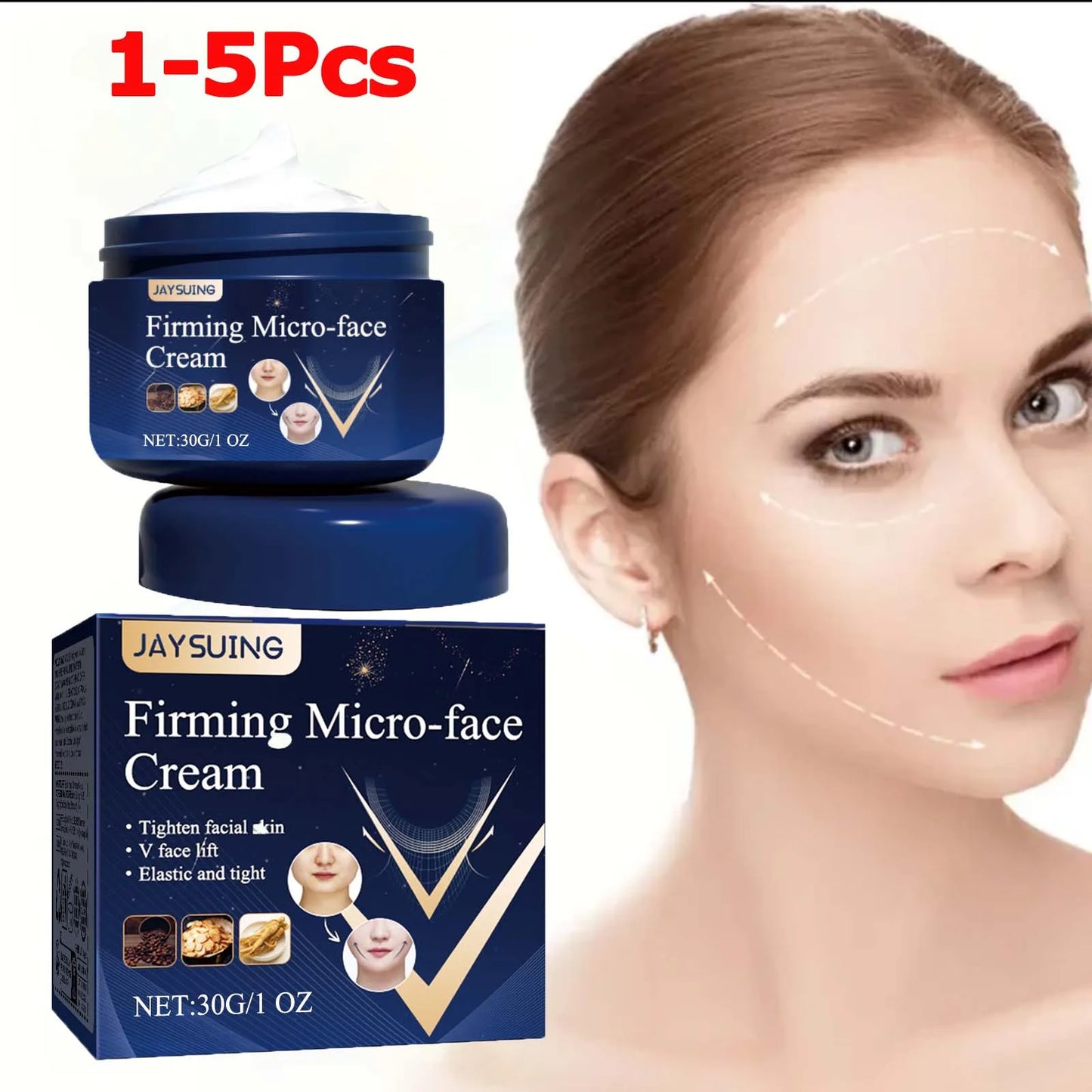 V-Shape Face Firming Cream – Jawline Lift & Double Chin Peaceful Pleasures Health and Wellness