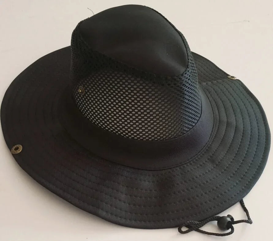 Men's Wide Brim Knight Sun Hat Monochrome Matte Outdoor Fisherman Cap