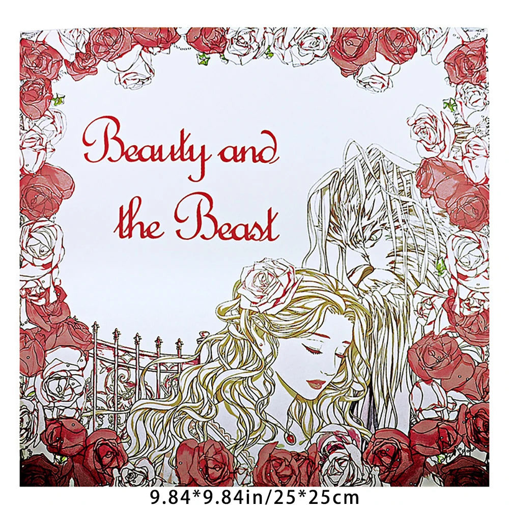 12 Sheets 24 Pages Secret Garden Stress Relief Hand Drawn Coloring