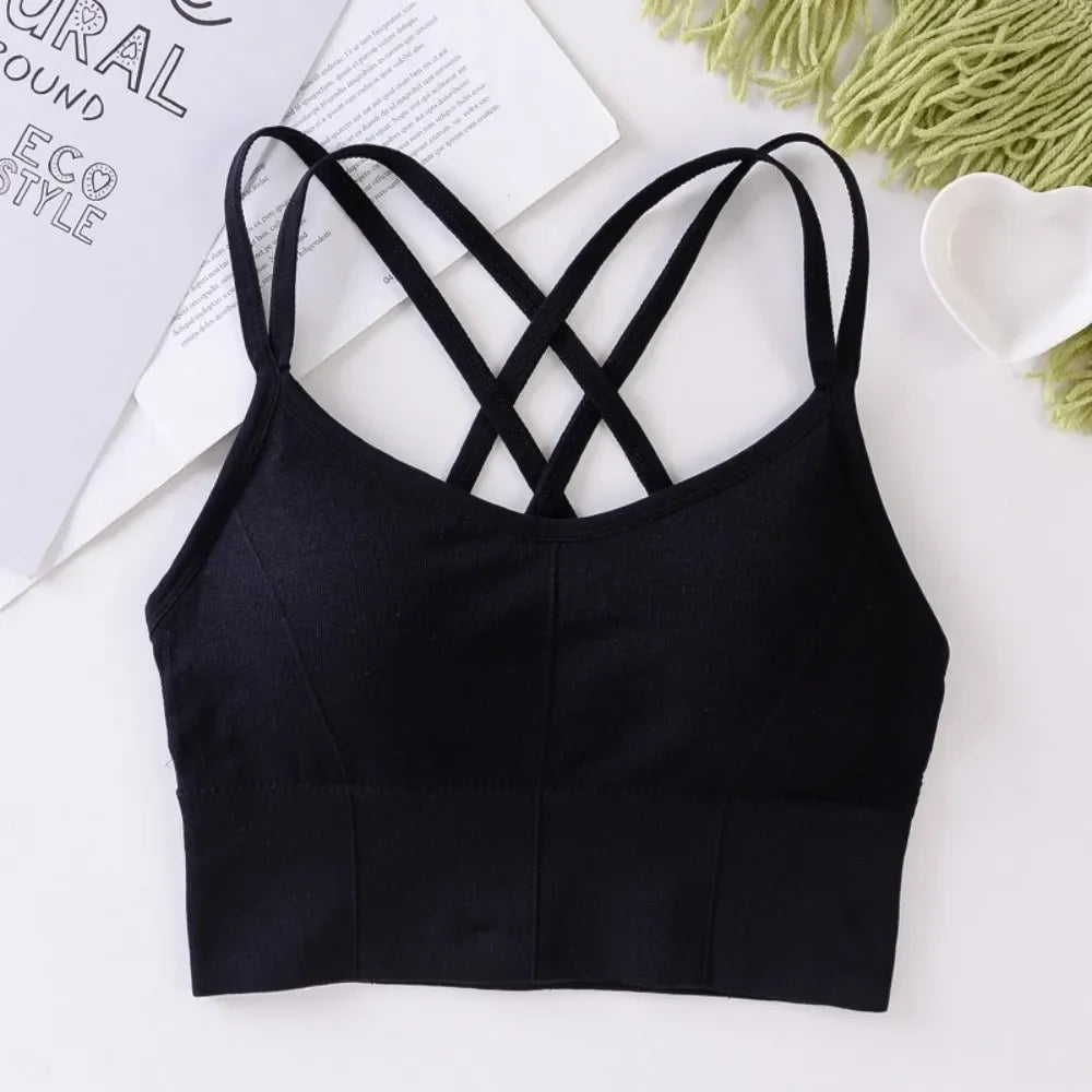 Women's Cross Back Sports Bra Tank Top | Yoga & Fitness