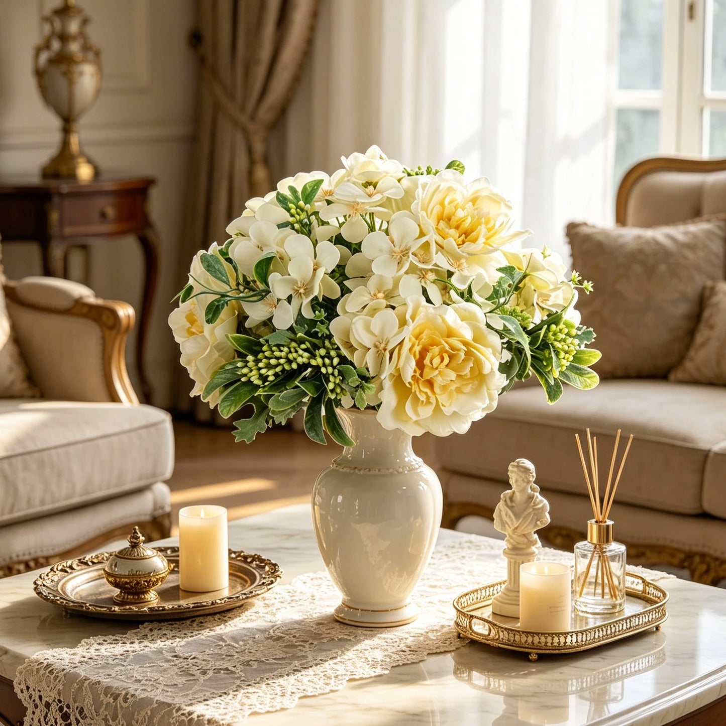 Artificial Silk Peony Bouquet | Wedding & Home Decor Flowers