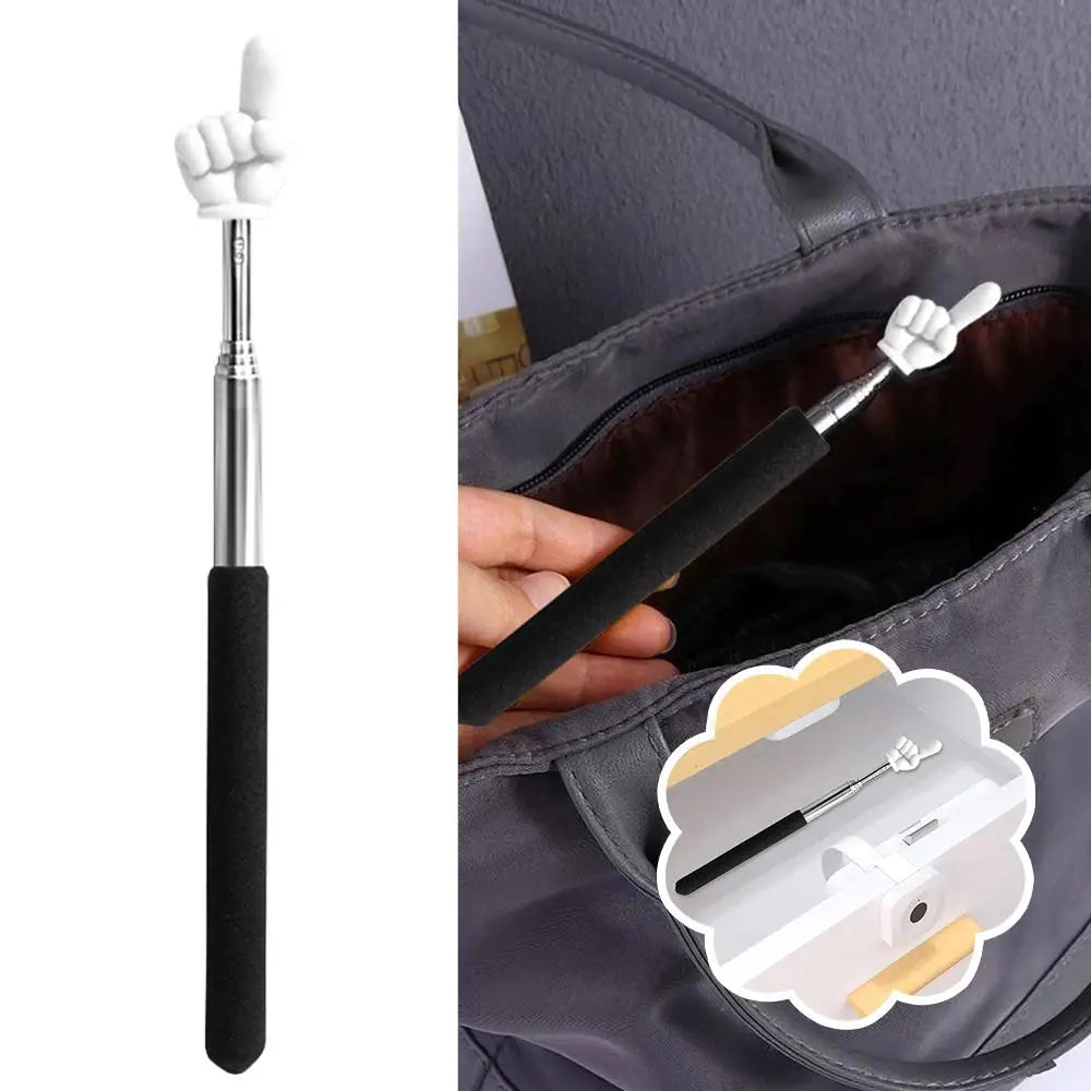 Retractable Teacher Pointer Finger Design Anti-slip Handle Teaching Guide Pointer Teaching Stick Whiteboard Pointer Peaceful Pleasures Health and Wellness