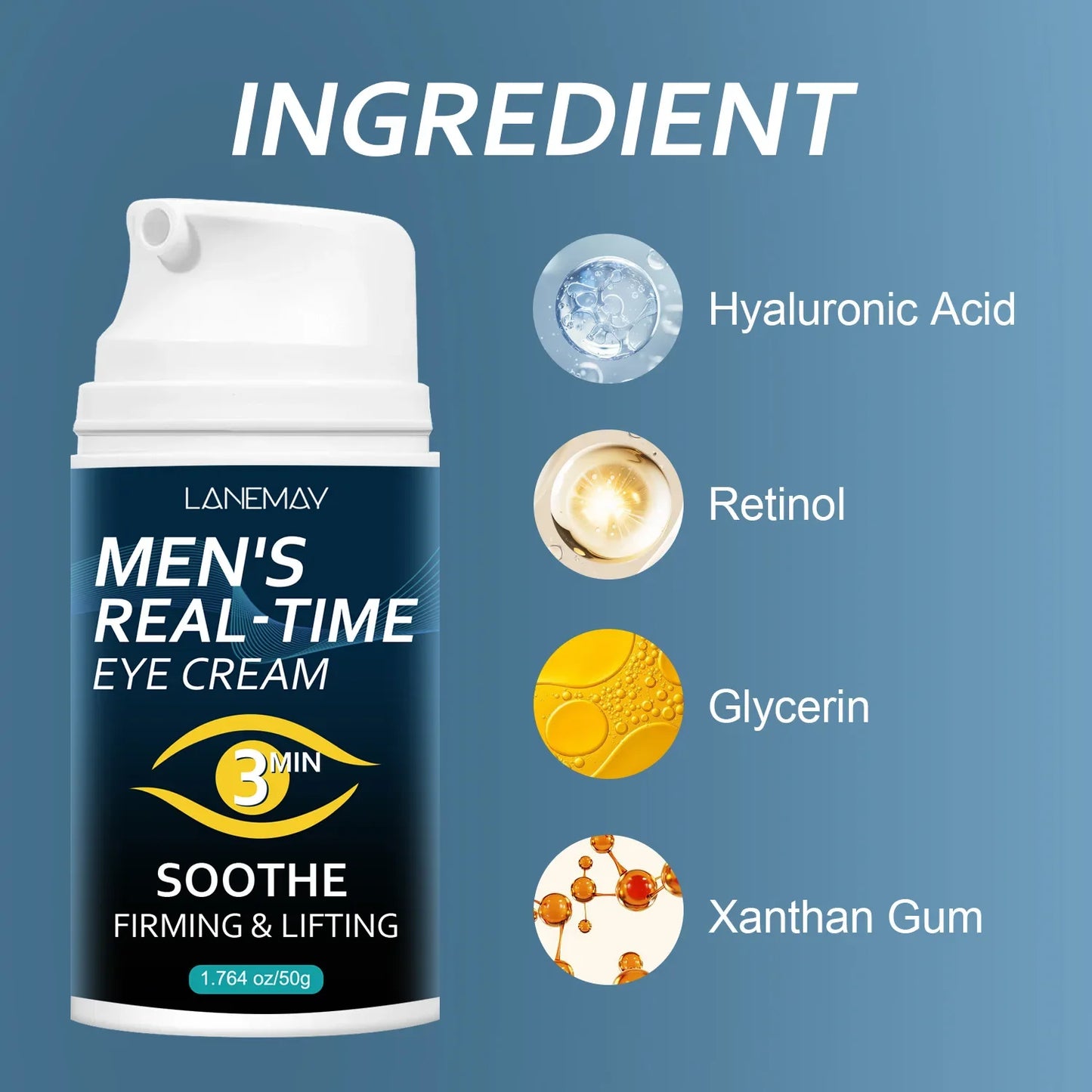 Lanemay Men's Eye Cream – Firming & Moisturizing 50g