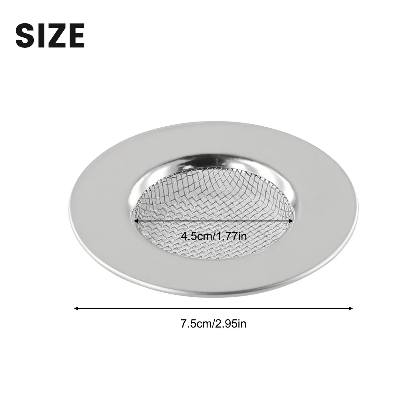 Stainless Steel Hair Catcher Shower Drain Strainer 75mm