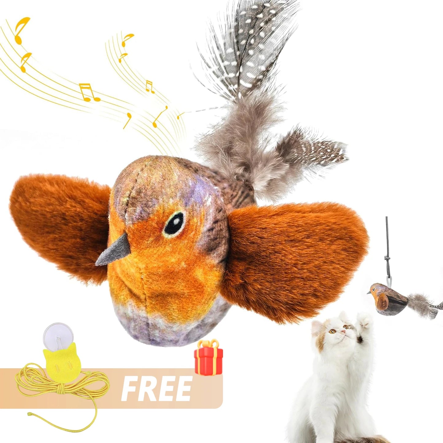 Interactive Bird Cat Toy with Catnip & Chirping Sound
