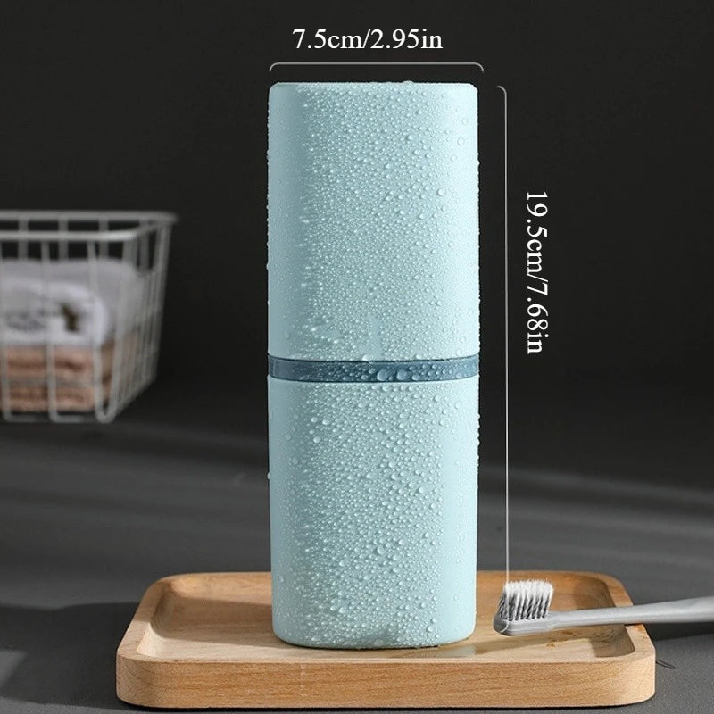 Portable Travel Toothbrush Holder Case & Mouthwash Cup