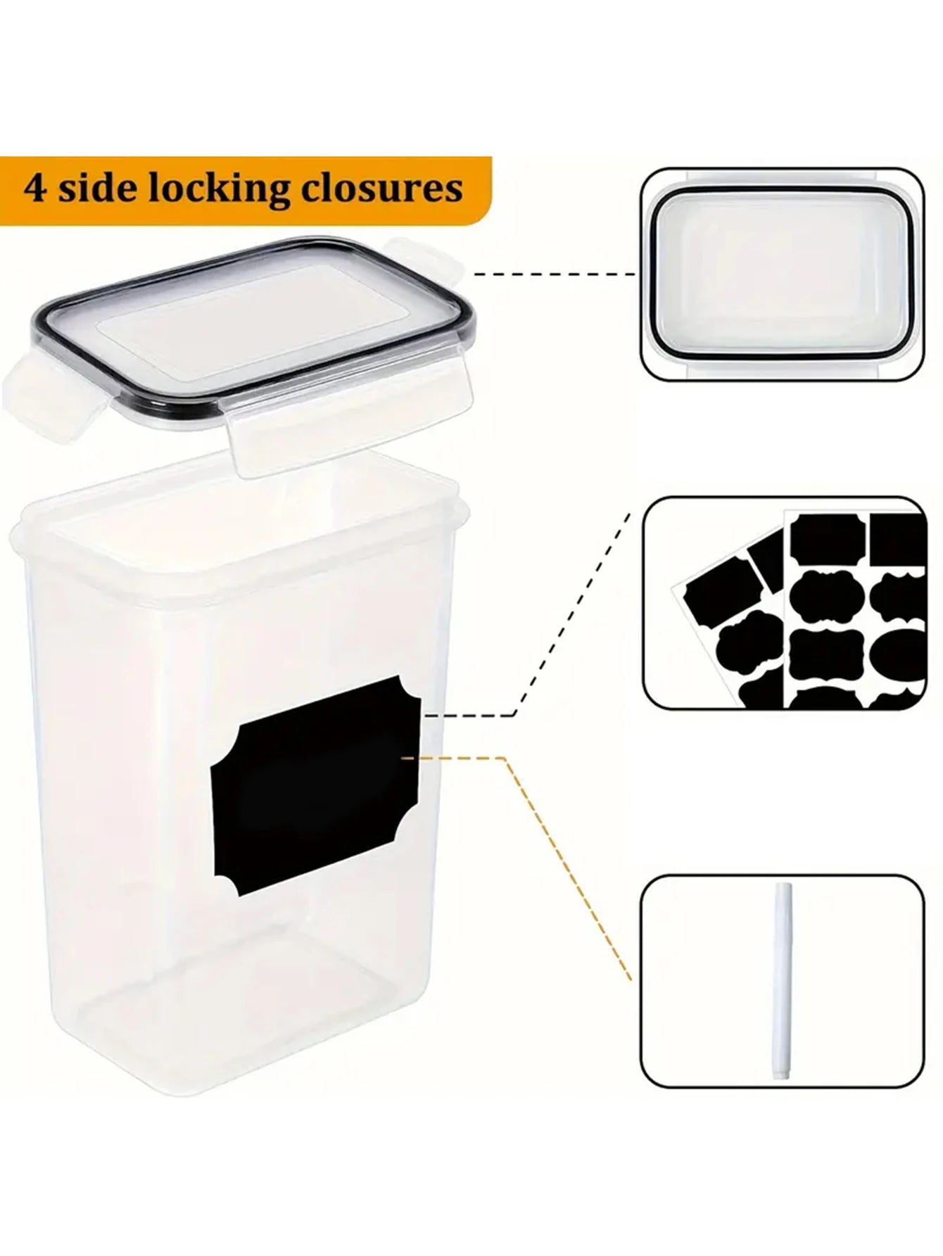 24pcs Airtight Food Storage Containers – Dishwasher Safe Cereal Jars Kitchen Storage Peaceful Pleasures Health and Wellness