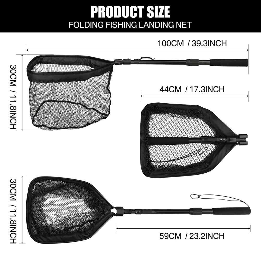 Telescoping Foldable Fishing Landing Net – Extends to 190cm