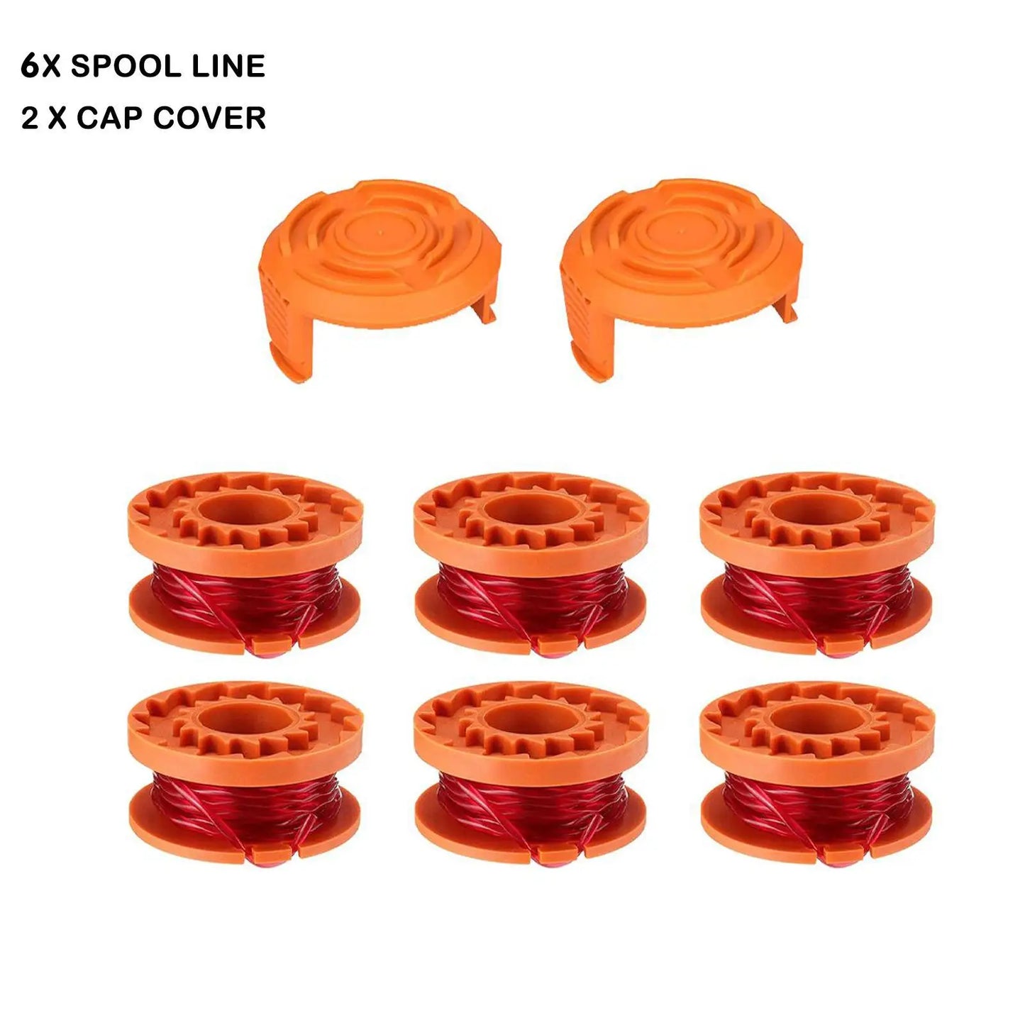 Trimmer Spool Line For Worx WG154 WG163 WG180 WG175 WG155 WG151 WG160 Cordless Grass Trimmer Cutter Lawn Trimmer Replace Tools Peaceful Pleasures Health and Wellness Orange 6pcs