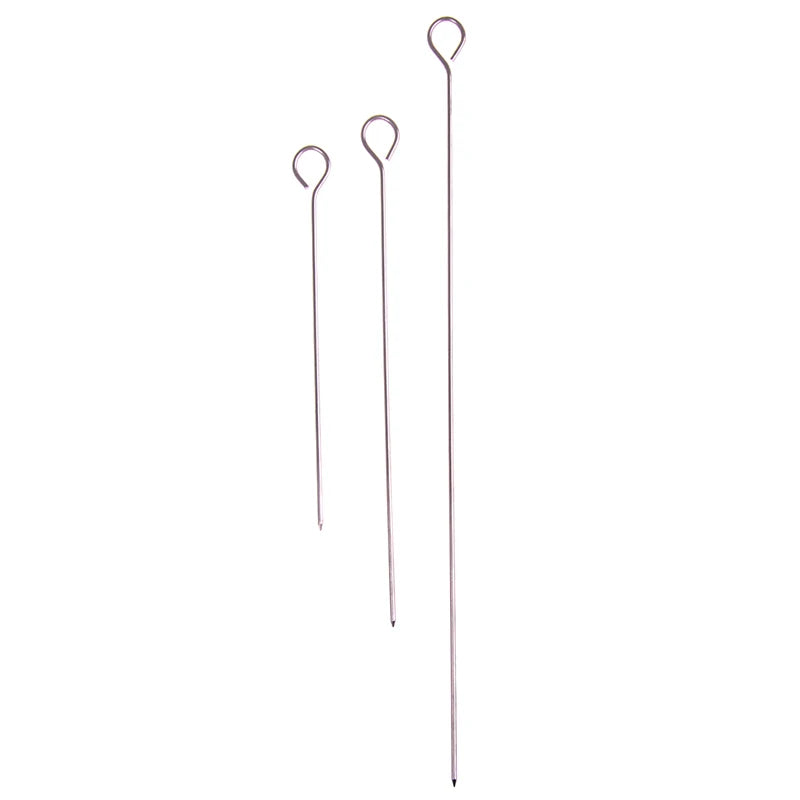 10-Pack Stainless Steel BBQ Skewers – Round Roasting Needles