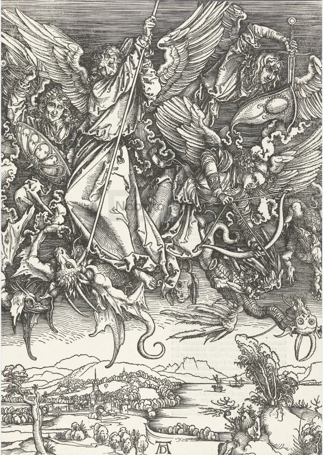 Albrecht Dürer Revelation Canvas Wall Art | B&W Christian Print