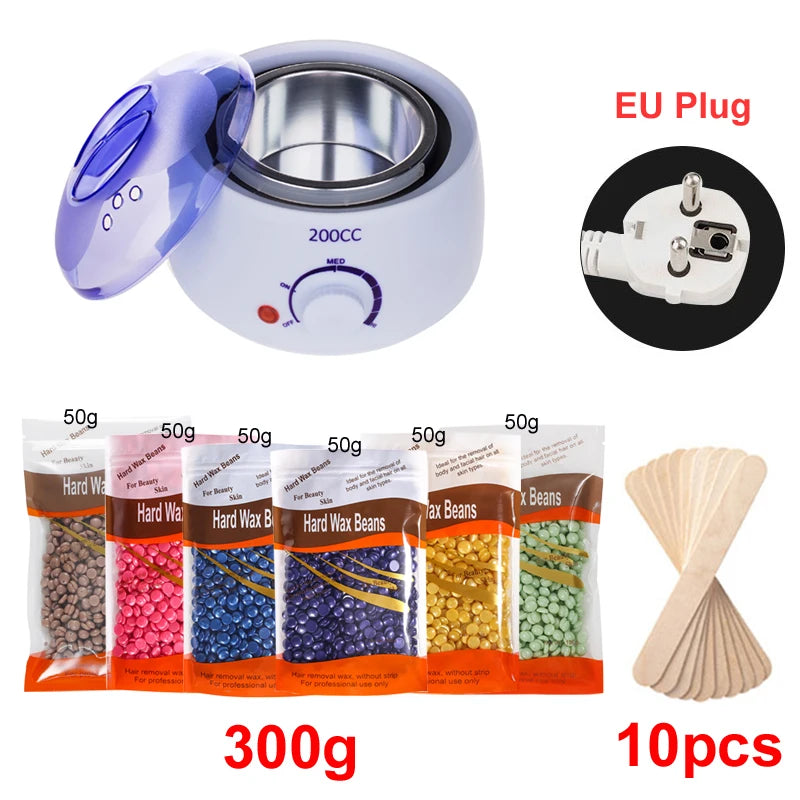 Wax Heater for Hair Removal Waxing Warmer Dipping Pot Wax Melting Machine Depilation Paraffin Warmer Wax Heater Kit Peaceful Pleasures Health and Wellness 035-W-EU-300g