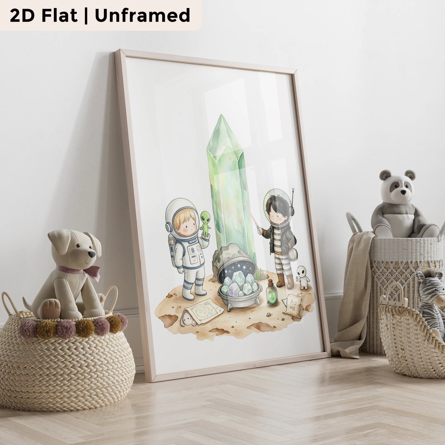 3-Piece Cartoon Rocket Canvas Wall Art | Kids Room Decor