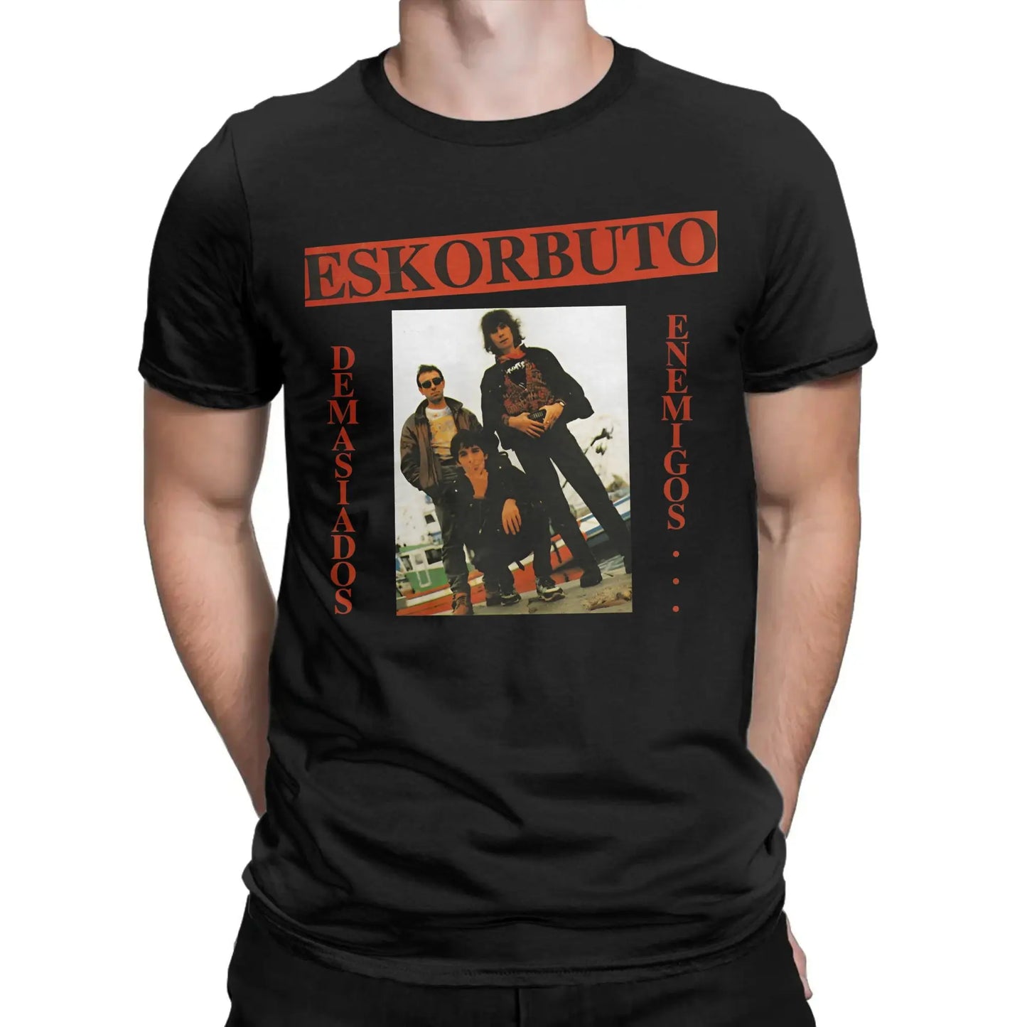 Eskorbuto T-Shirt for Men Band Fashion Pure Cotton Tee Shirt Crew Neck Short Sleeve T Shirt Graphic Printed Clothing Peaceful Pleasures Health and Wellness