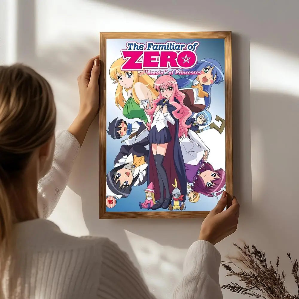Anime T-The Familiar of Zero Poster HD Self Adhesive Waterproof Wall Art Ideal for Home Office Dorm Bedroom Great Gift Peaceful Pleasures Health and Wellness White6 21X30cmNoframe