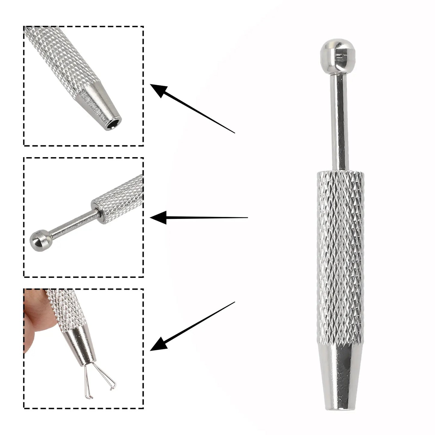 Piercing Ball Grabber 4 Jaw Holder Diamond Claw Tweezers IC Chips