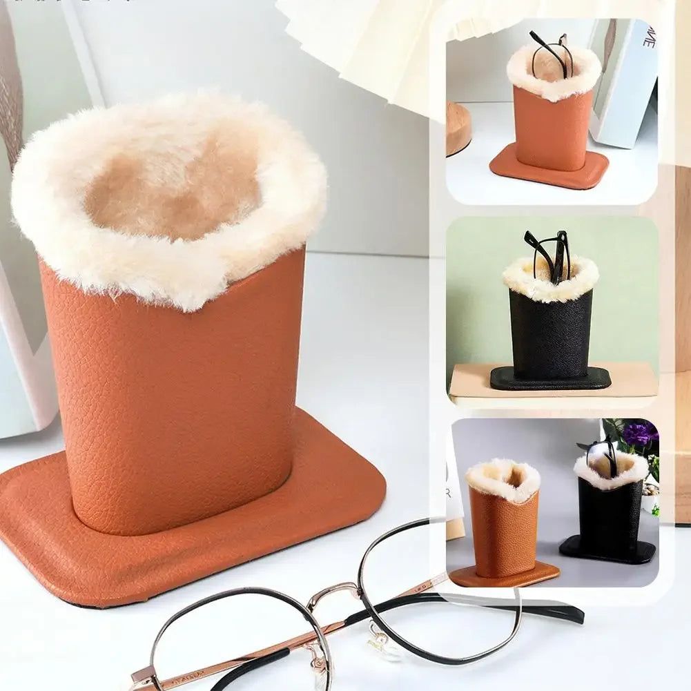 Pack of 1 Plush Lined Glasses Holder Stand Protective Glasses Case for Desks or Nightstands eyeglass case glasses pouch Peaceful Pleasures Health and Wellness