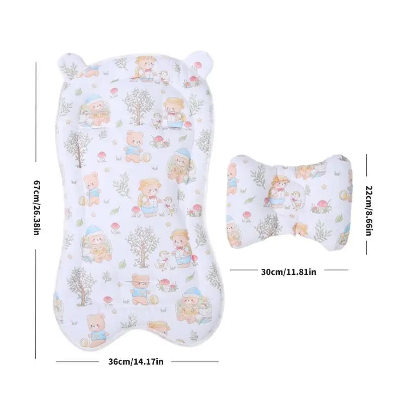 Baby Stroller Cushion Pad with Detachable Pillow – Breathable Cotton