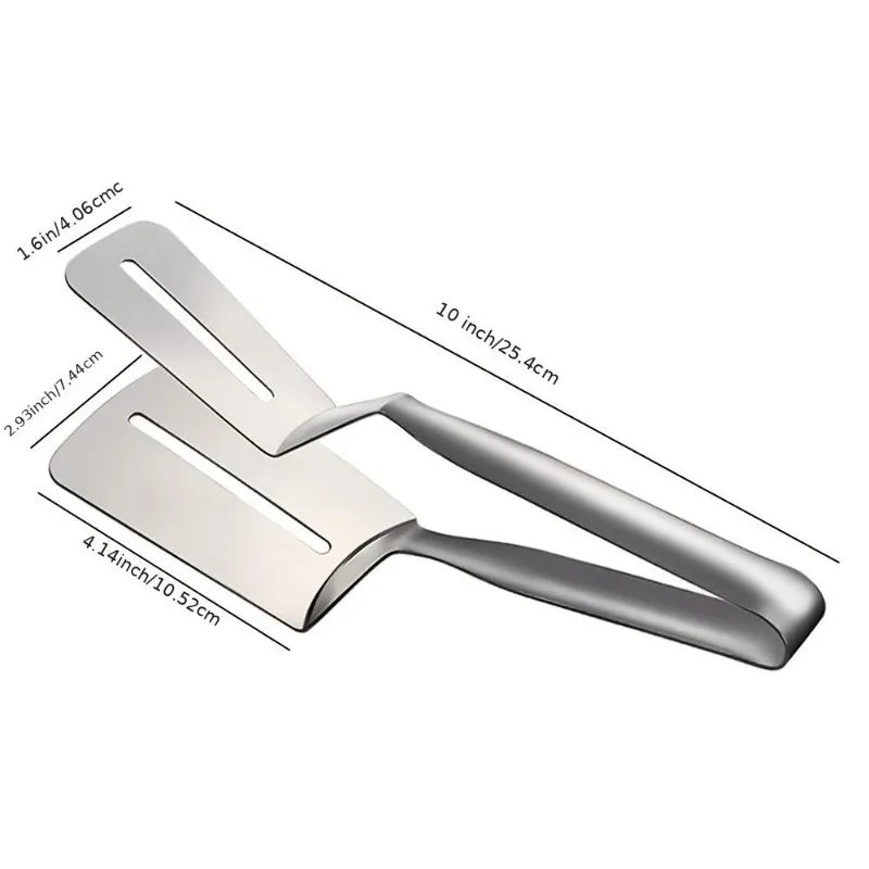 Stainless Steel Cooking Tongs & Spatula – Fish, Meat & Pizza