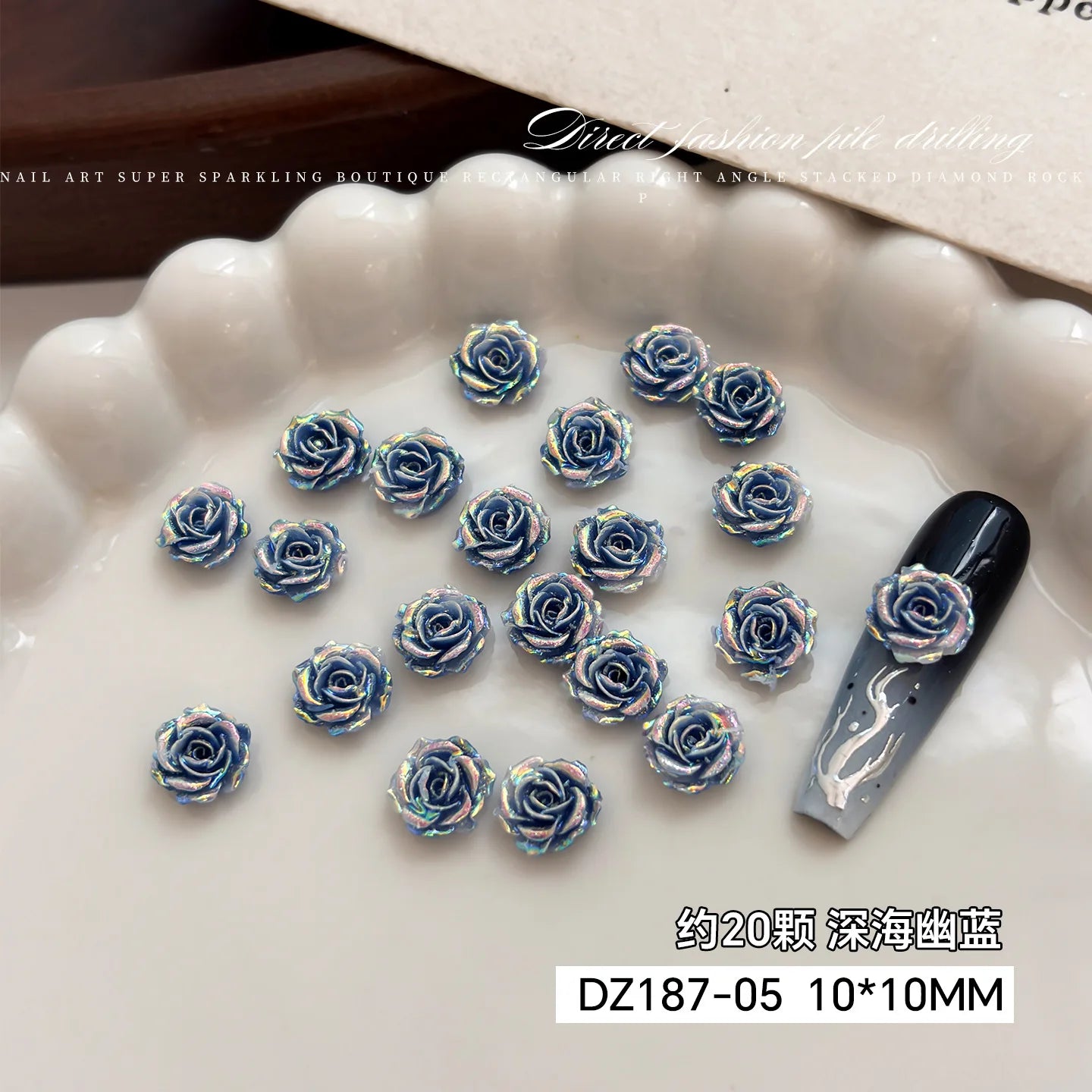 3D Resin Rose & Butterfly Nail Charms | Flat Back DIY Nail Art