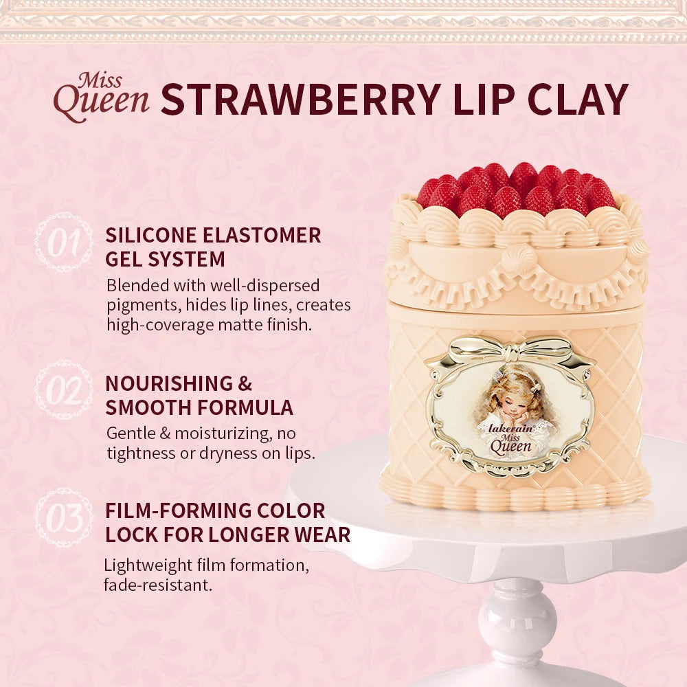 Flower Strawberry Cupid Cake Velvet Matte Lip Mud Long Lasting Waterproof Lipstick Cream Non Stick Cup Cosmetics for Women Peaceful Pleasures Health and Wellness