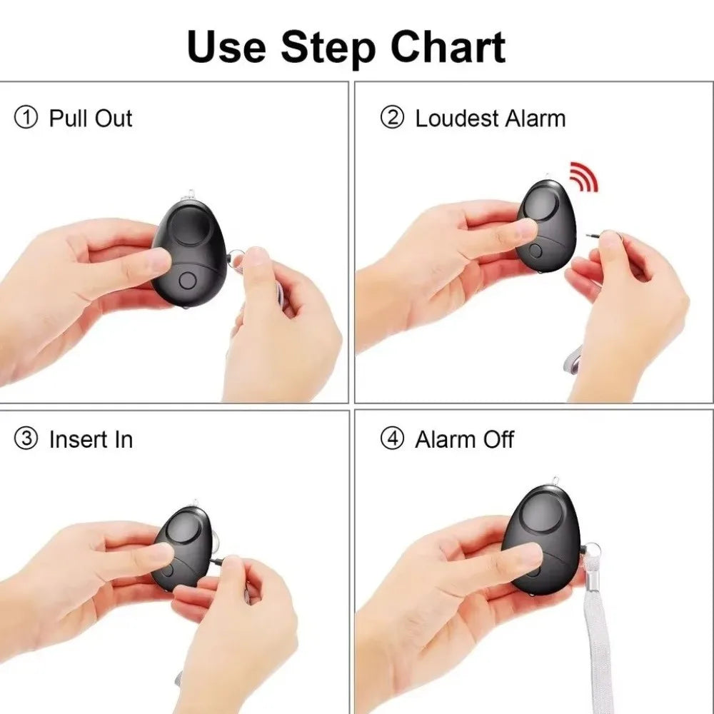 Sound Alert Loud Siren Personal Alarm LED Flashlight 130dB Sound Emergency Alarm Egg-shaped Safety Alarm Elderly Peaceful Pleasures Health and Wellness