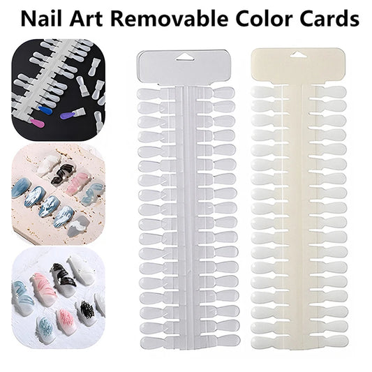 36pcs Natural/Clear Color Card Removable Nail Art Display False Nail Tips Rack Teardrop Design Manicure Gel Polish Practice Tool Peaceful Pleasures Health and Wellness