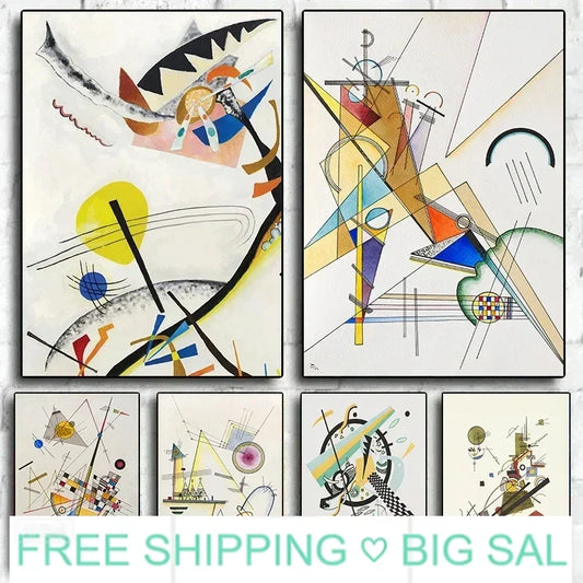 Kandinsky Geometric Abstract Canvas Wall Art | Modern Decor Canvas Art Print Peaceful Pleasures Health and Wellness