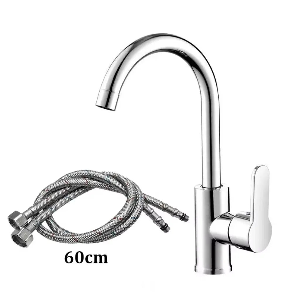Single Handle Kitchen Sink Faucet – Hot & Cold Stainless Steel