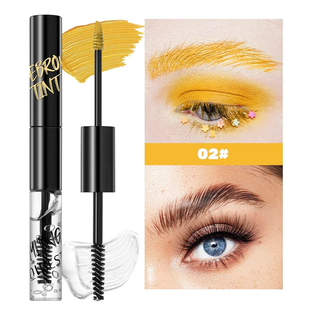 QIBEST Double-Ended Tinted Eyebrow Cream Mascara Waterproof And Sweat Proof Eyebrow Gel Soap Lasting Makeup Colorful Brow Cream Peaceful Pleasures Health and Wellness 02 China Mainland