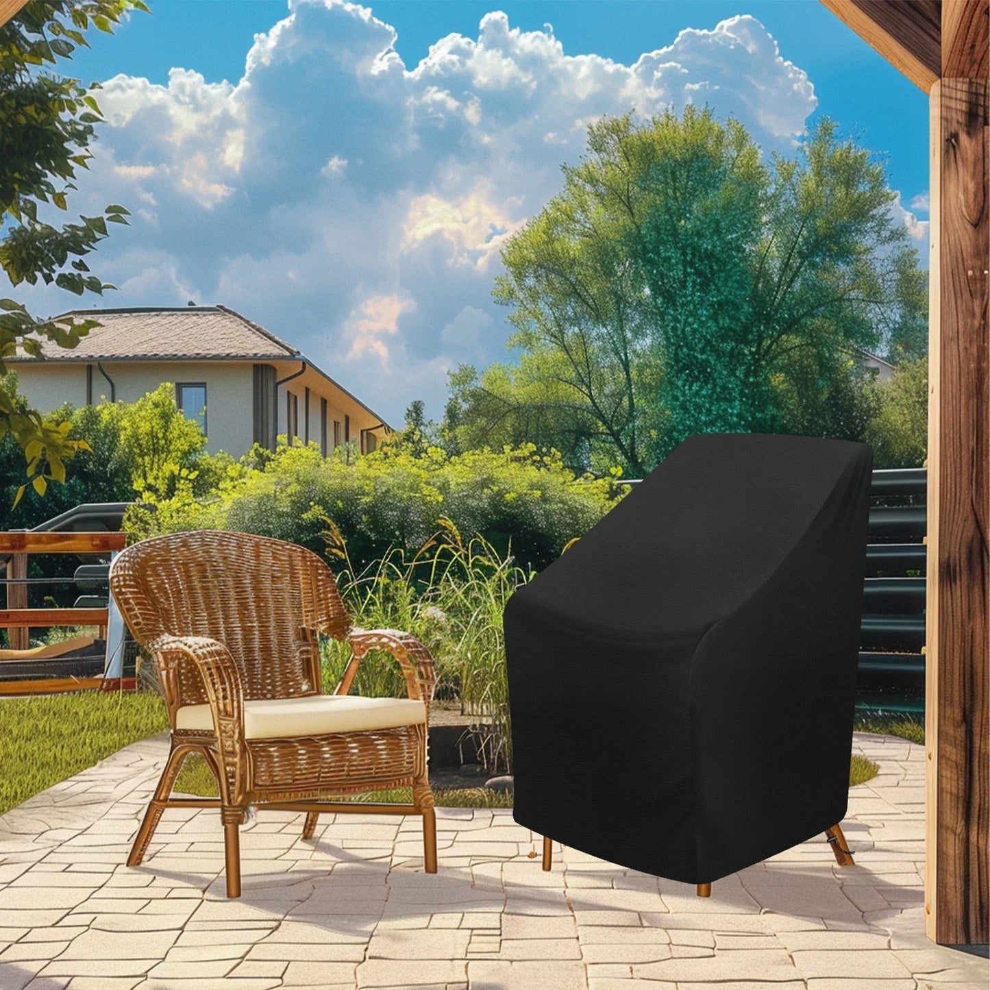 Waterproof Stackable Patio Chair Cover | 210D Oxford Fabric