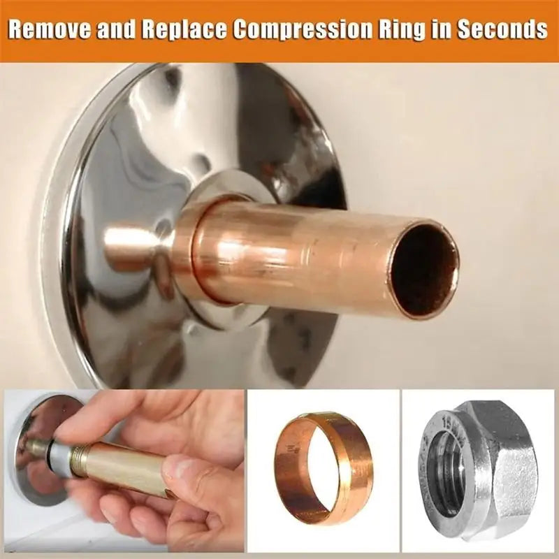 1/2" Compression Sleeve Ferrule Puller Tool Heavy Duty Nut & Ferrule Remover for Plumbing Pipe Compression Fittings Repair Peaceful Pleasures Health and Wellness