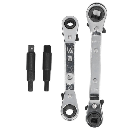 Double Head Ratchet Wrench Set – AC & Refrigerator Repair Ratchet Wrench Set Peaceful Pleasures Health and Wellness Silver