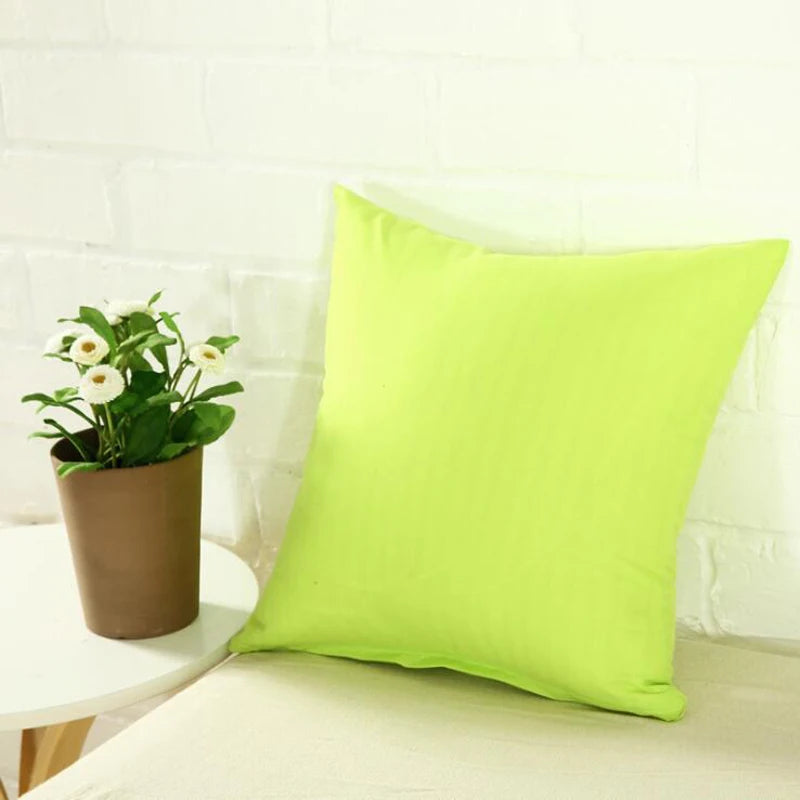 40*40cm Pillow Case Solid Color Sofa Cushion Backrest Pillowcase Family Living Room Cushion Waist Cushion Cover For Household Peaceful Pleasures Health and Wellness Grass green 40x40cm