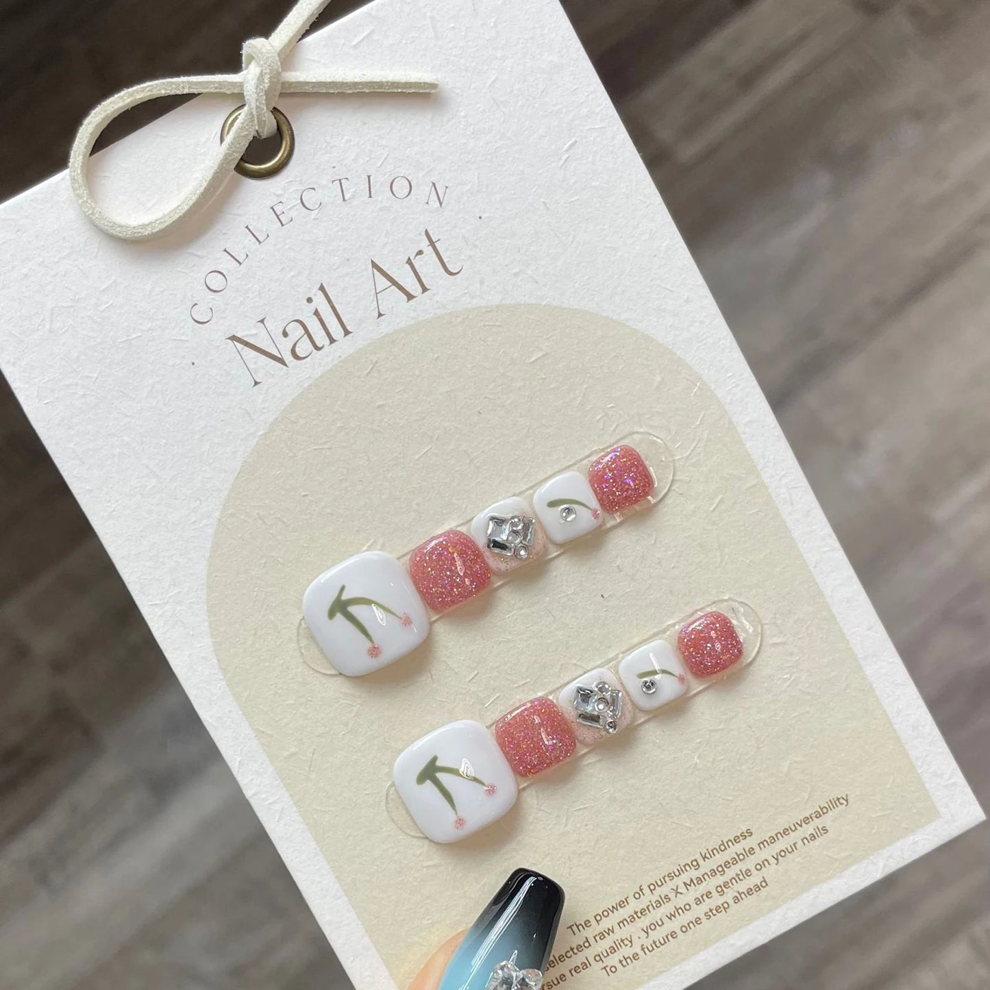 Glossy Pink Cherry Press-On Toenails | Resin False Toenails