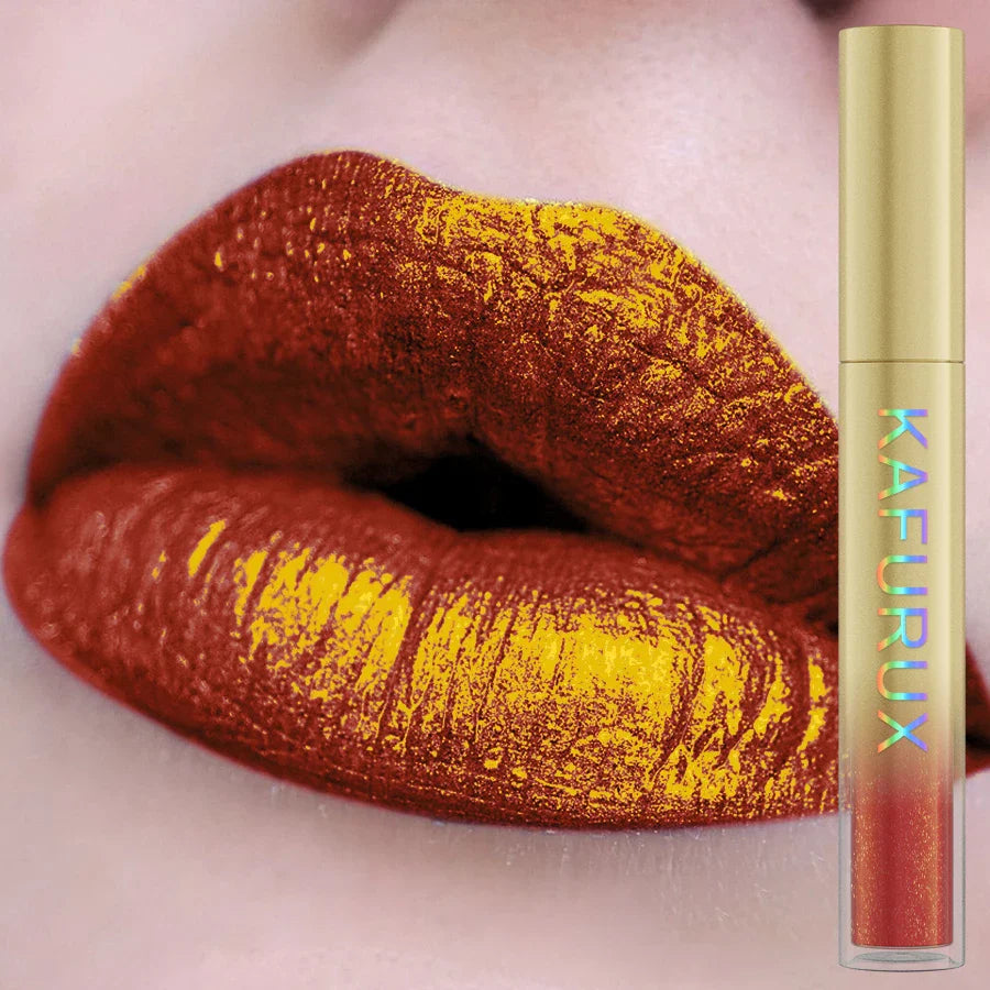 KAFURUX Glitter Lip Gloss – 14 Shades, Metallic & Waterproof
