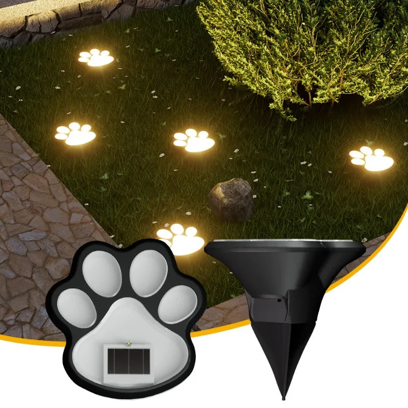 Solar Dog Paw Print LED Garden Ground Light | Outdoor Decor Solar Garden Light Peaceful Pleasures Health and Wellness