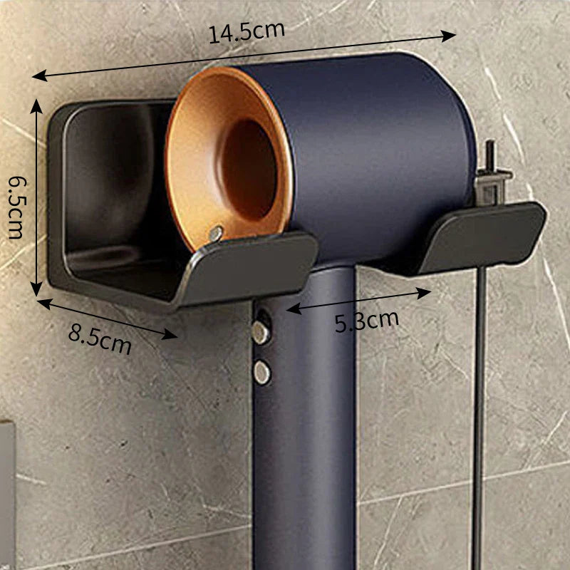 Wall-Mounted Hair Dryer Holder & Bathroom Organizer