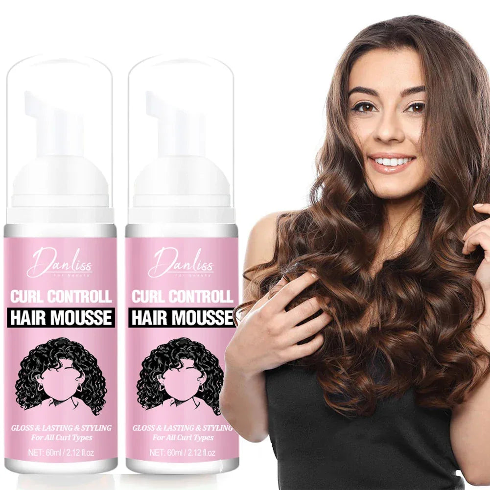 1/2PCS Curl Defining Mousse, Anti-Frizz Bouncy Cream Hair Curling Cream Mousse Hydrate Defined Curl Enhancer hair Styling Creamy Peaceful Pleasures Health and Wellness