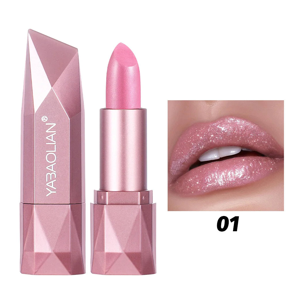 Diamond Shine Pearlescent Glitter Lipstick – High Gloss & Hydrating