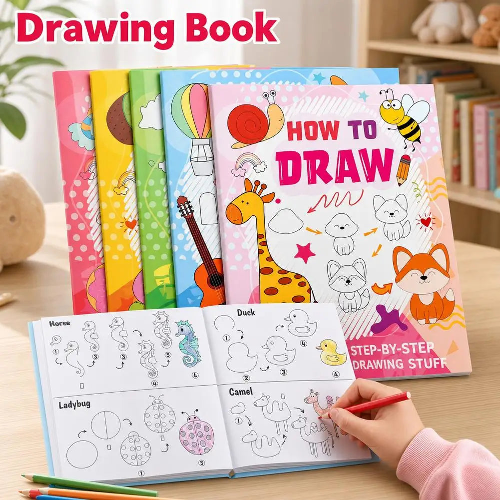 Animal Cartoon Sketch Book Step How Draw Drawing Practice Coloring