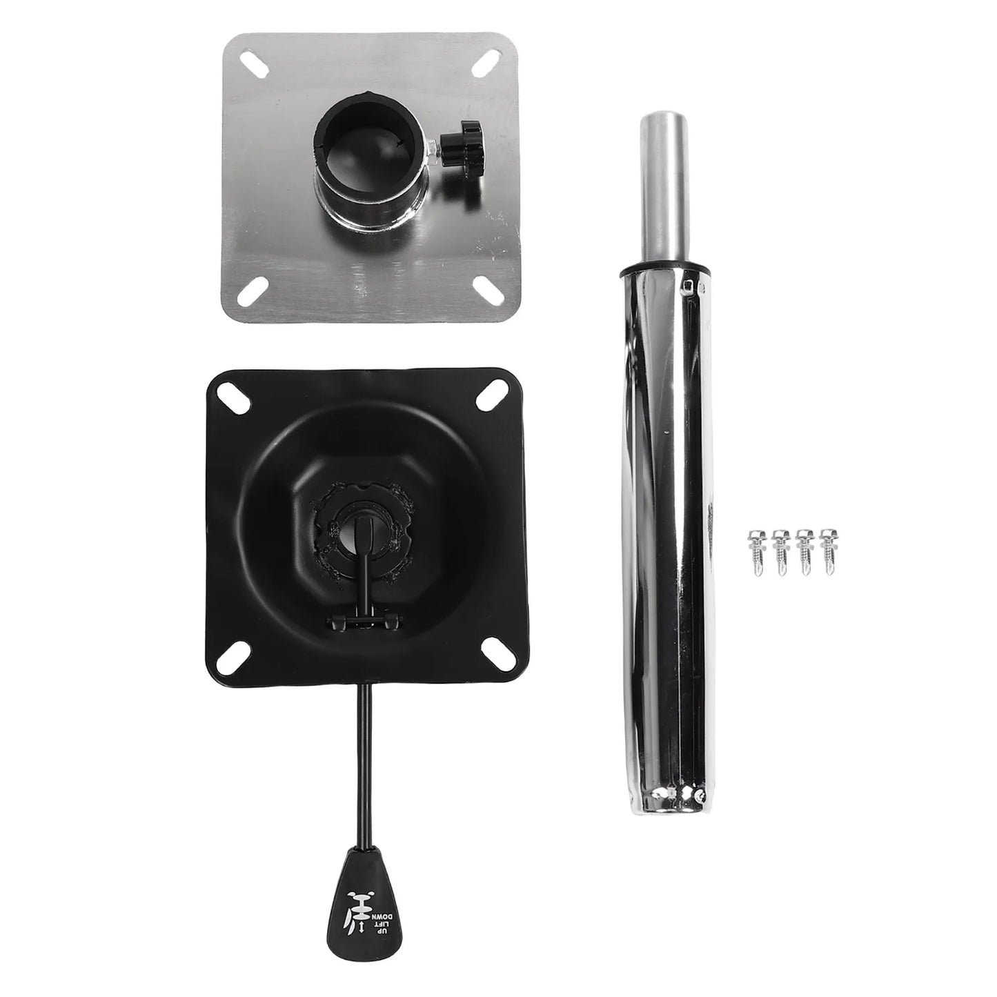 Stainless Steel Boat Seat Pedestal Base Mount Kit | 360° Rotatable