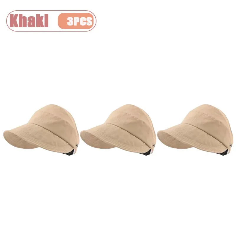 Women's Foldable Wide Brim Sun Hat – Adjustable Visor Cap