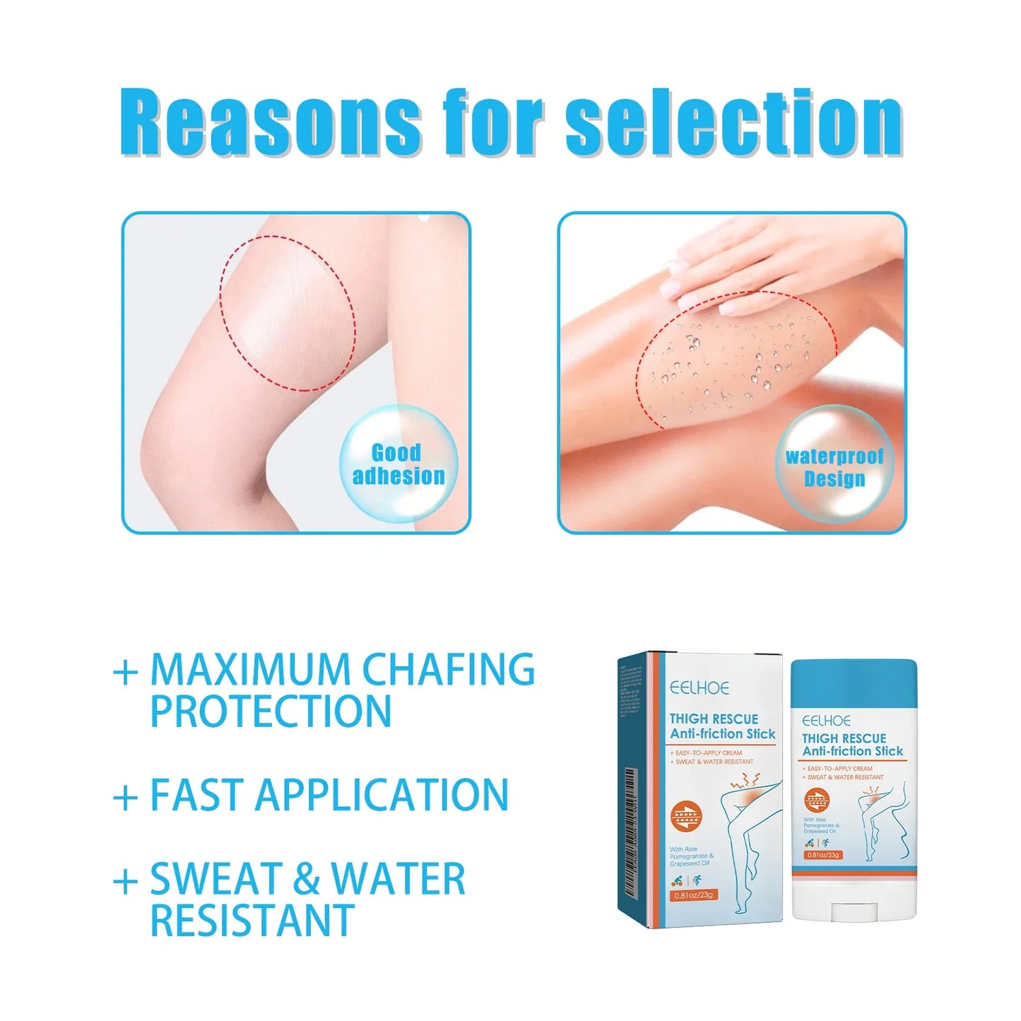 Eelhoe Anti-Chafing Stick – Waterproof, Sweat-Resistant, 23g
