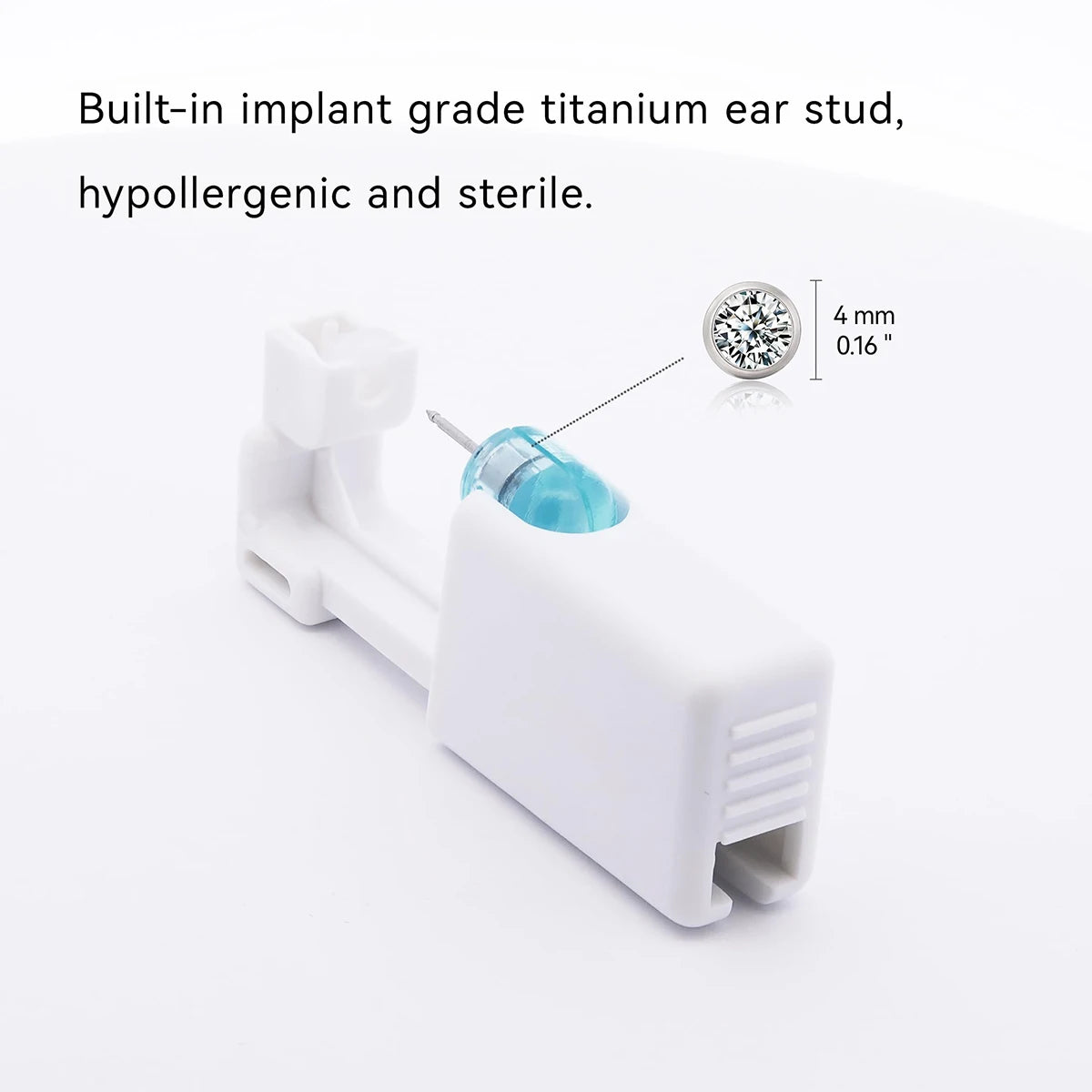 Disposable Ear Piercing Gun Kit with 4mm Zirconia Stud – Safe Self Ear Piercing Tool Peaceful Pleasures Health and Wellness